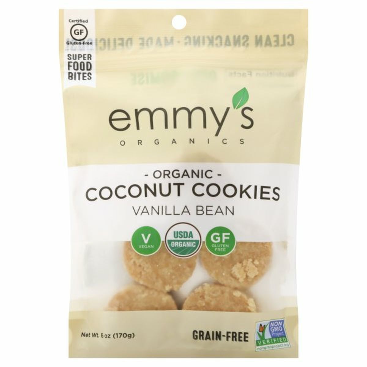 Calories in Emmys Coconut Cookies, Organic, Vanilla Bean
