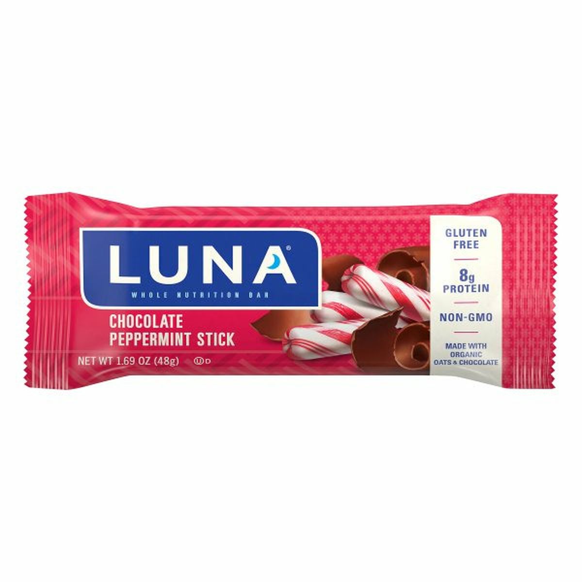 Calories in Luna Nutrition Bar, Whole, Chocolate Peppermint Stick
