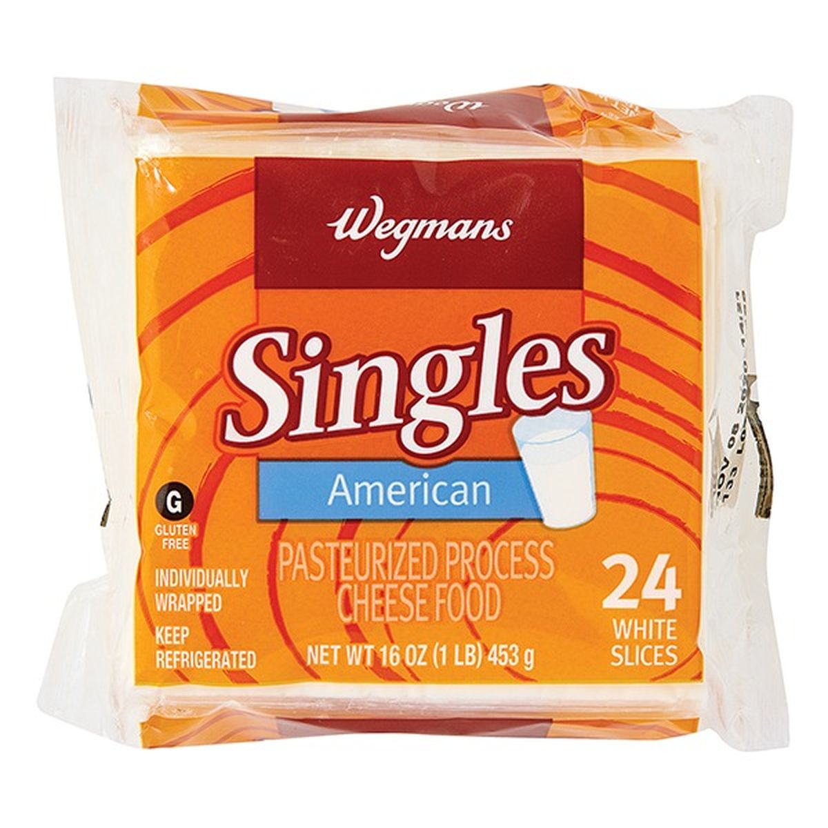Calories in Wegmans Cheese, Singles, American White