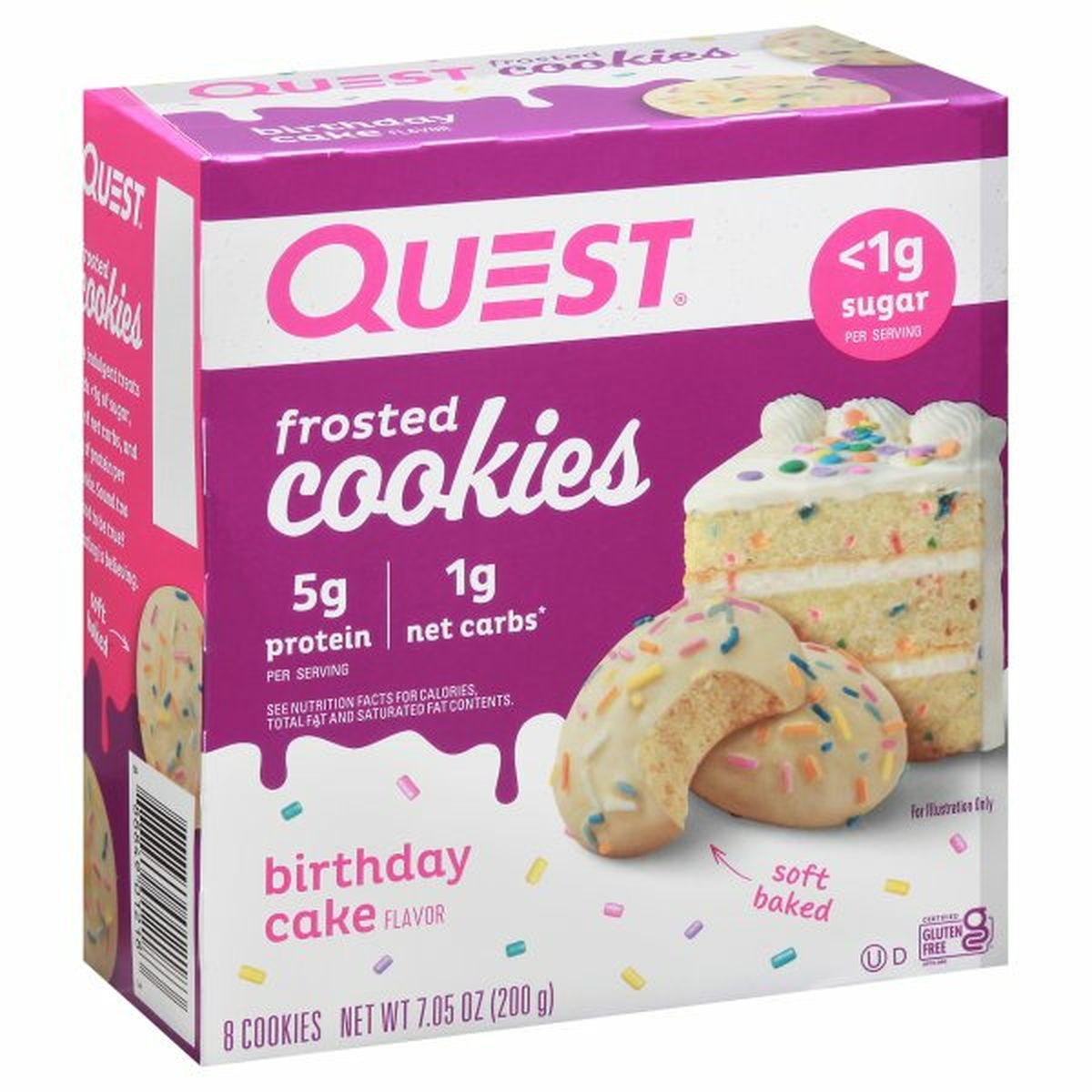Calories in Quest Cookies, Frosted, Birthday Cake Flavor