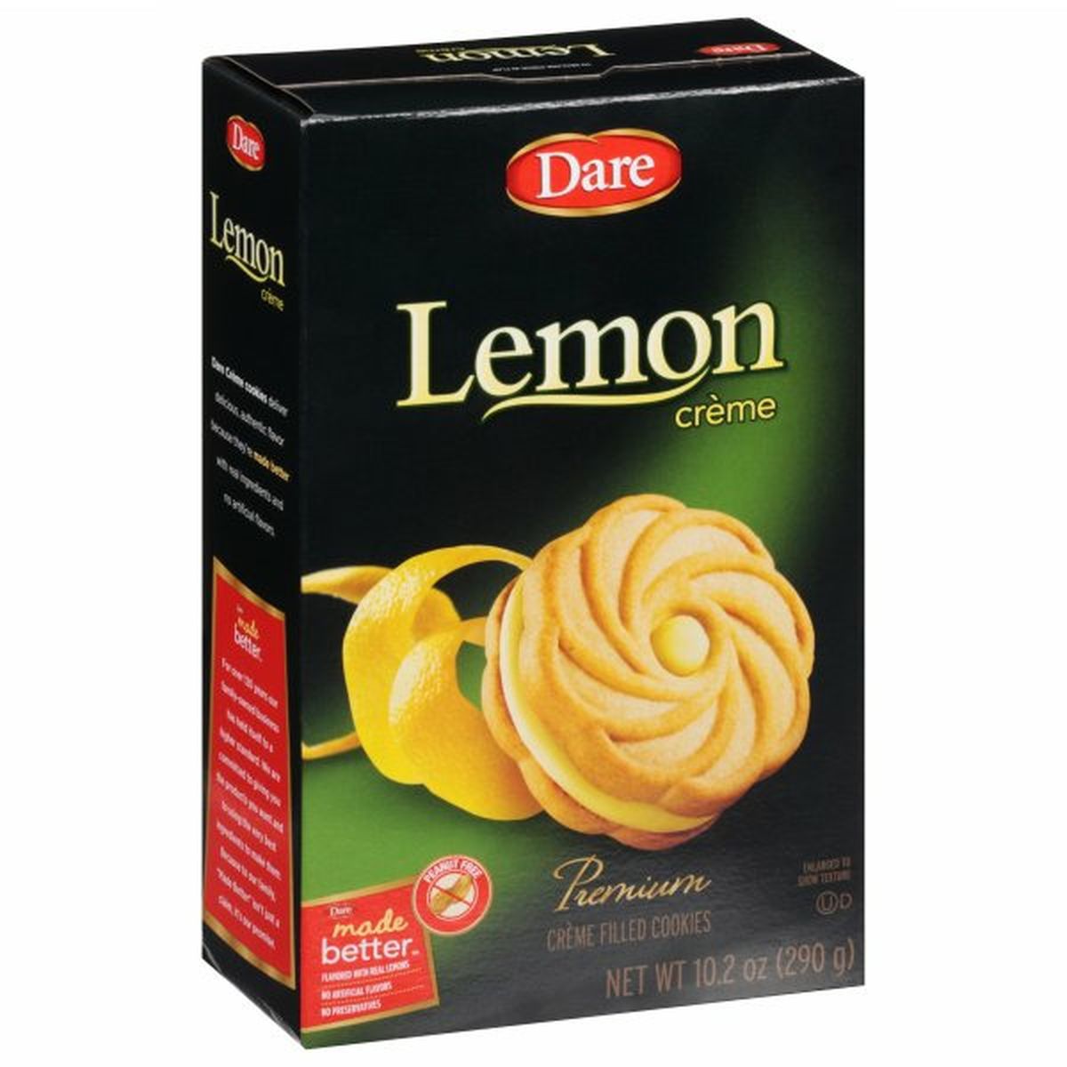 Calories in Dare Cookies, Lemon Creme, Premium