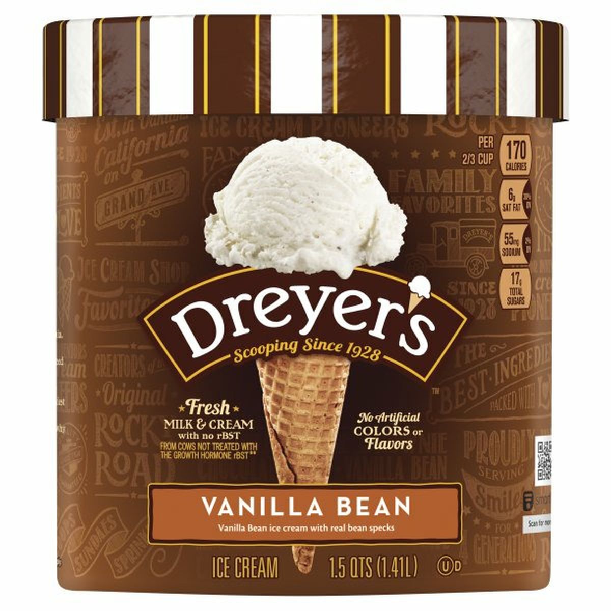 Calories in Edy's/Dreyer's Ice Cream, Vanilla Bean