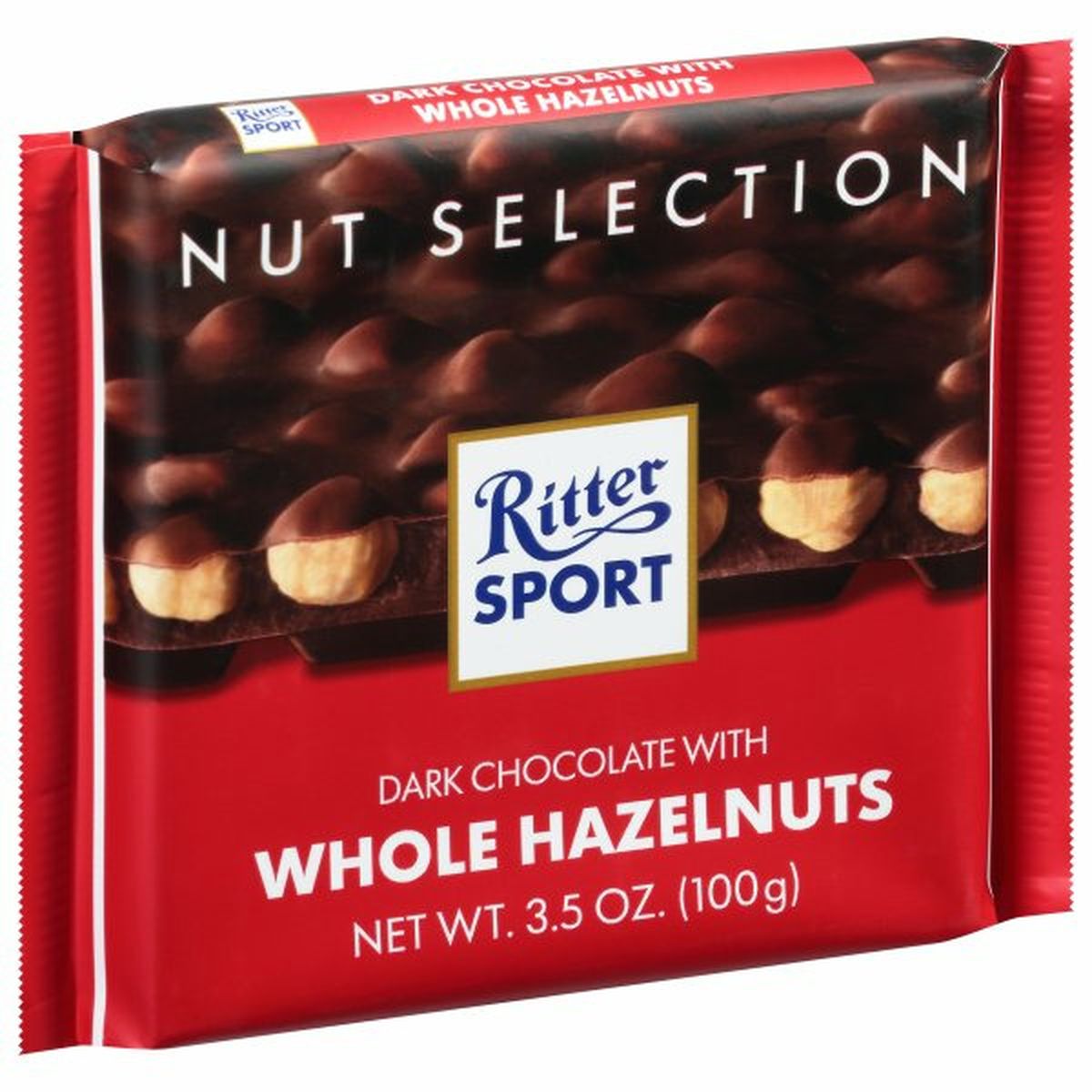 Calories in Ritter Sport Dark Chocolate, with Whole Hazelnuts