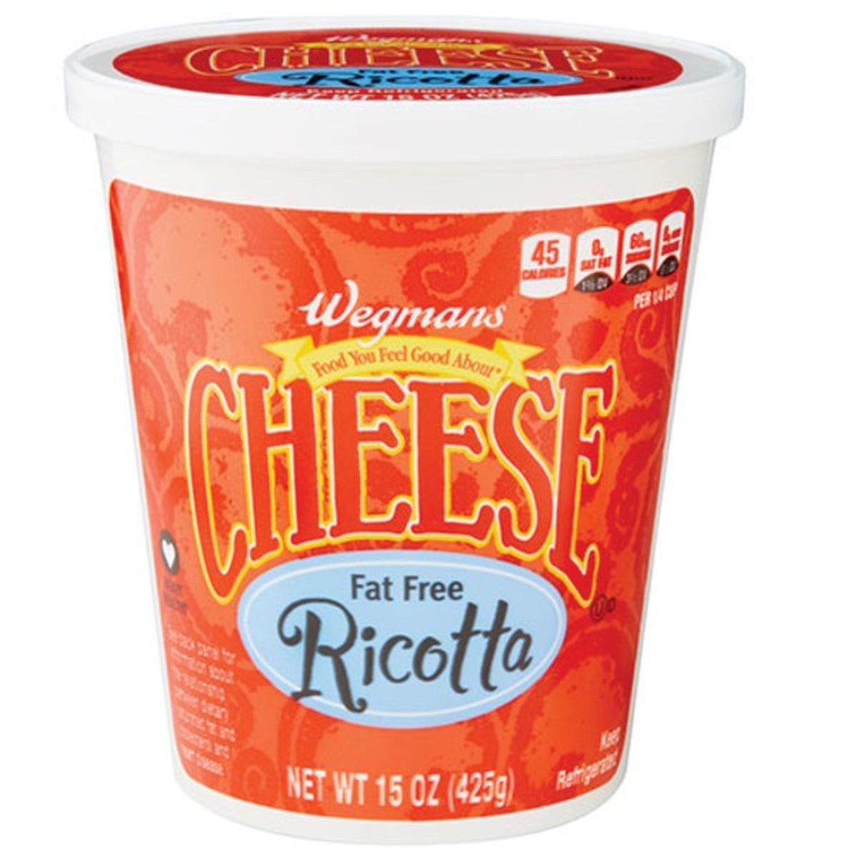 Calories in Wegmans Fat Free Ricotta Cheese