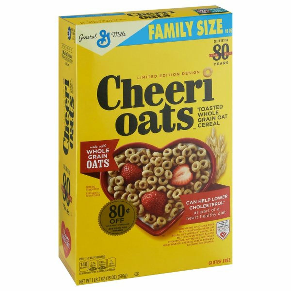Calories in Original Cheerios Oat Cereal, Whole Grain, Toasted, Family Size