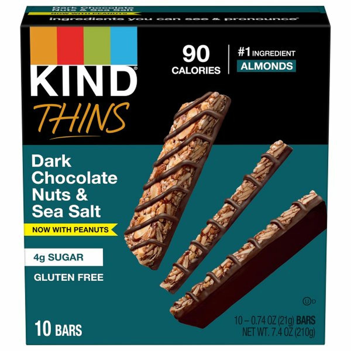 Calories in KIND Bars, Dark Chocolate Nuts & Sea Salt, Thins