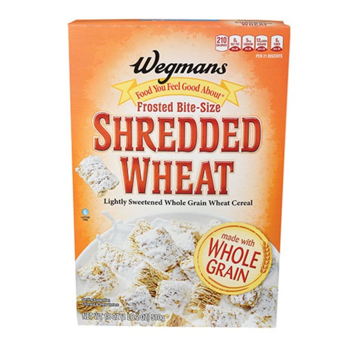 Calories in Wegmans Frosted Bite-Size Shredded Wheat Cereal