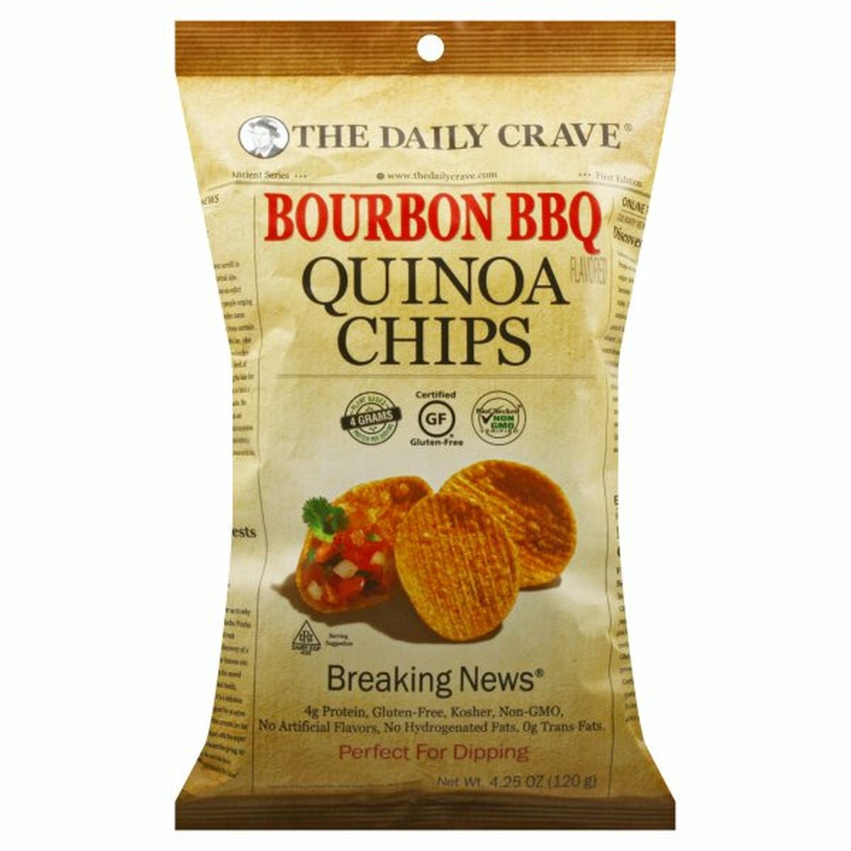 Calories in The Daily Crave Breaking News Quinoa Chips, Bourbon BBQ Flavored