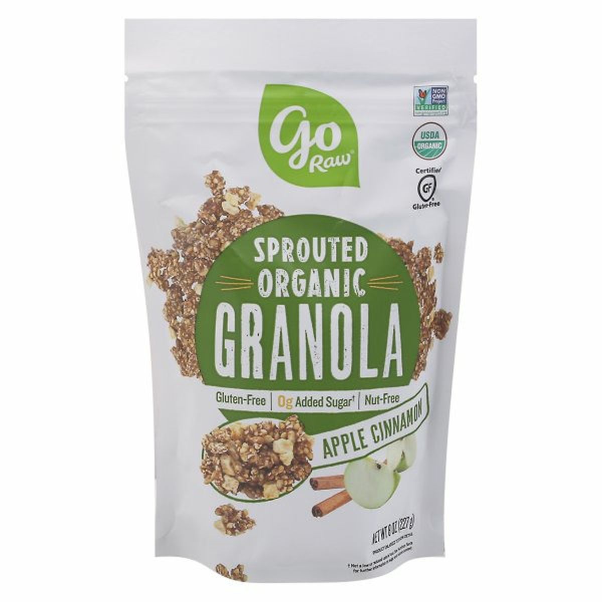 Calories in Go Raw Granola, Organic, Apple Cinnamon, Sprouted