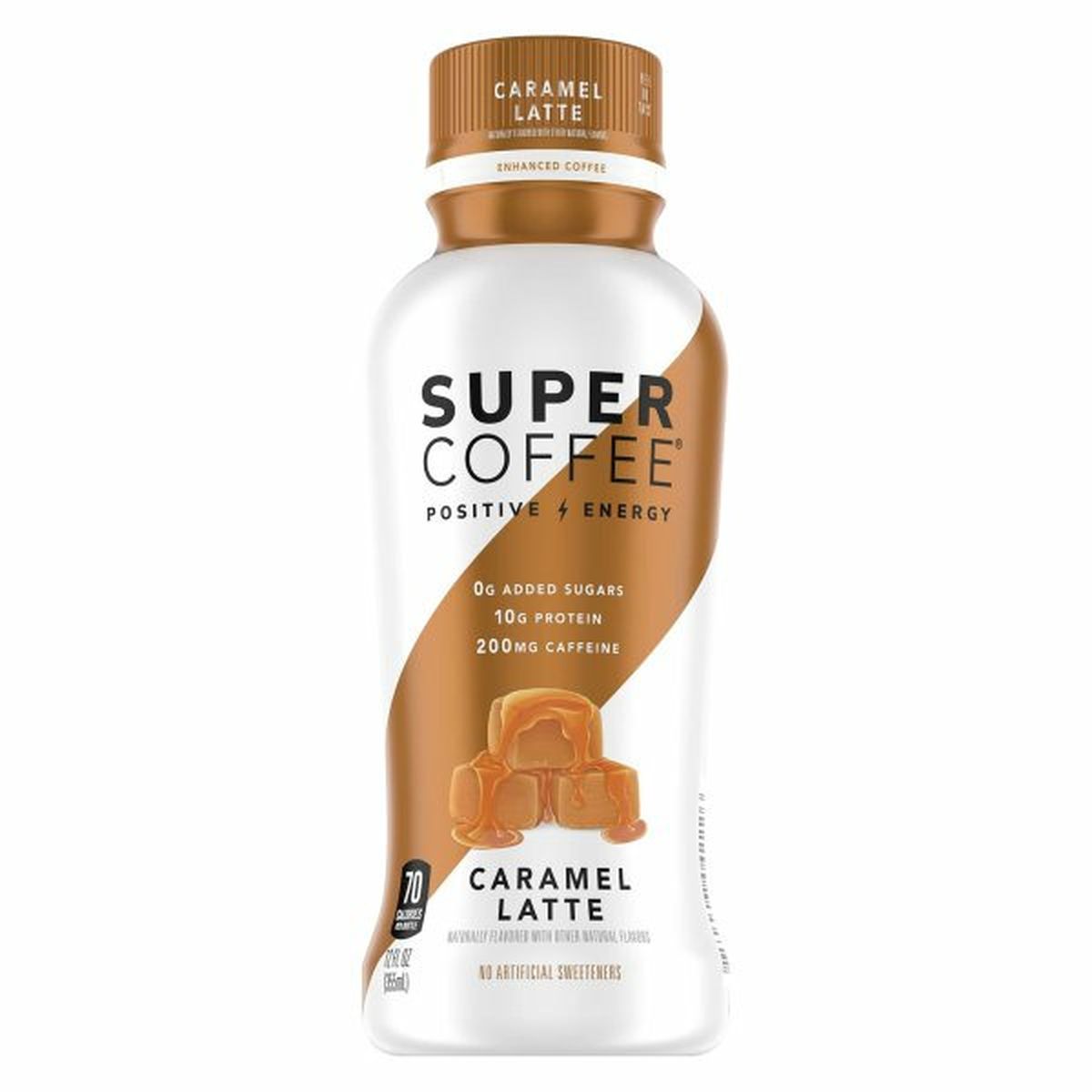 Calories in Super Coffee Enhanced Coffee, Enhanced, Caramel Latte, Positive Energy