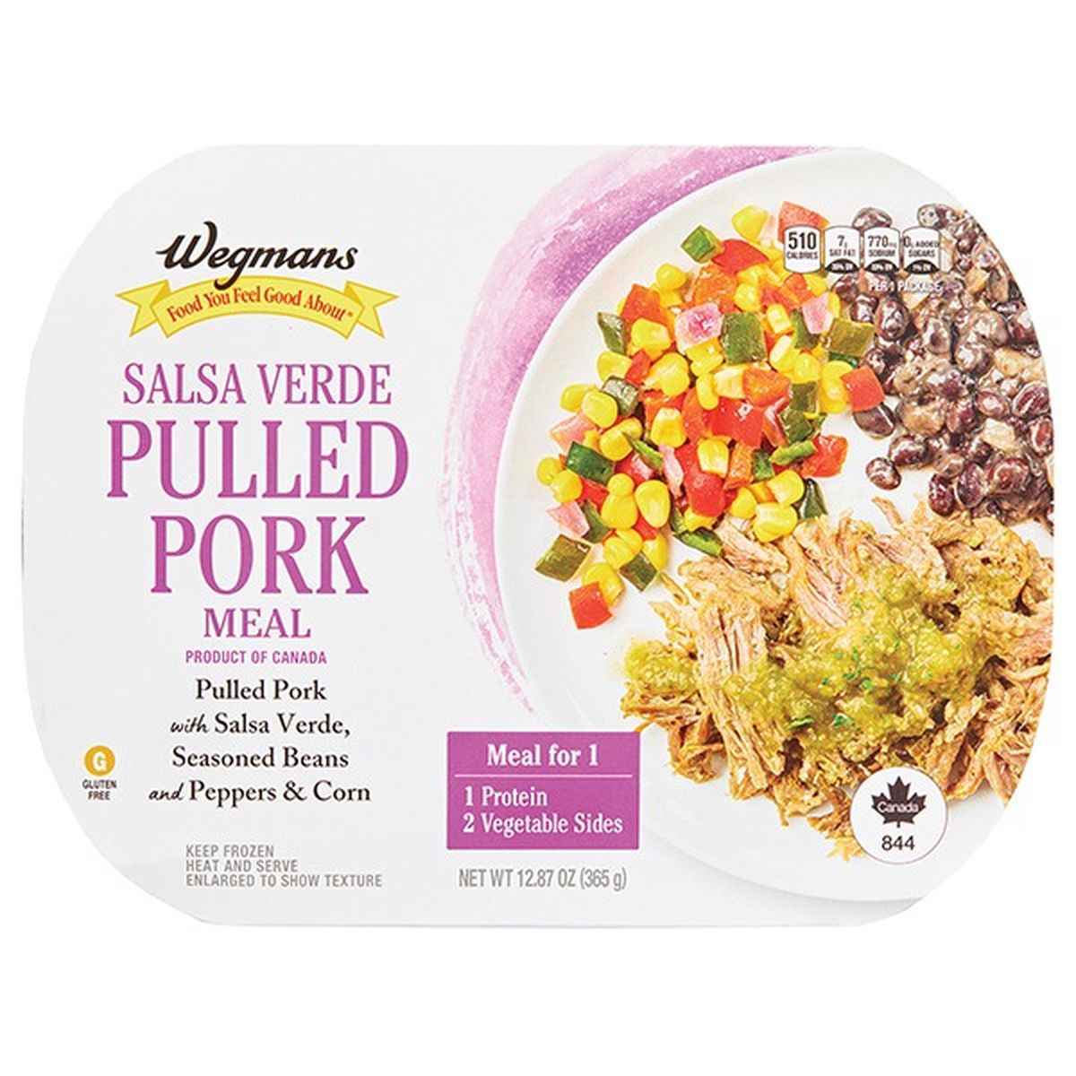 Calories in Wegmans Meals, Salsa Verde Pulled Pork