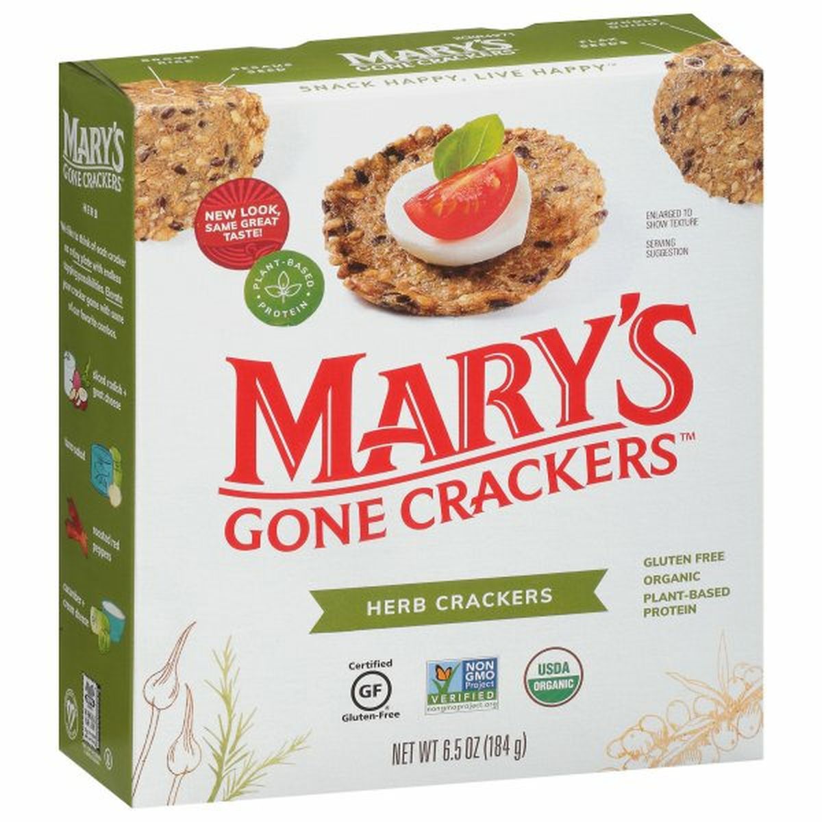 Calories in Mary's Gone Crackers Crackers, Herb