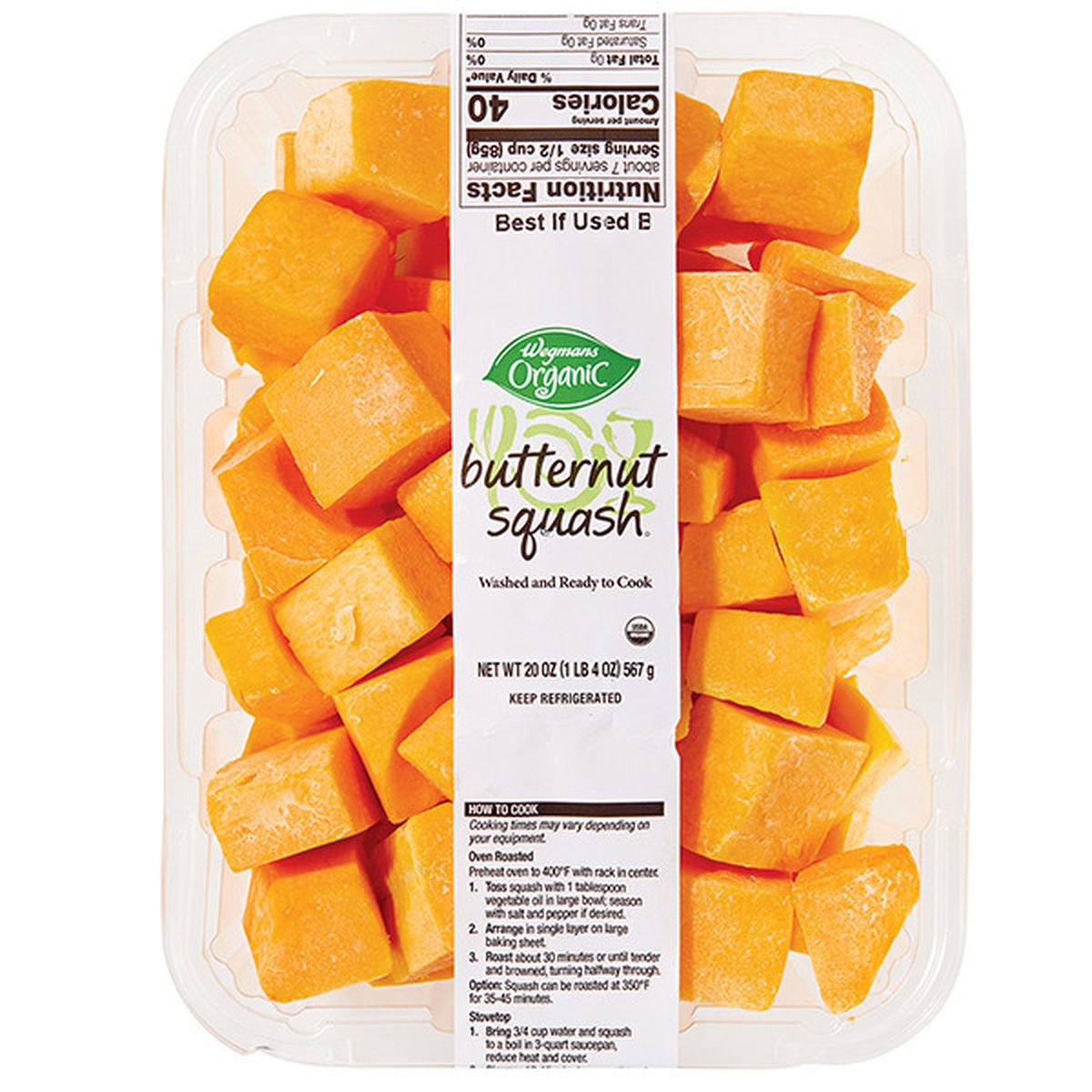 Calories in Wegmans Organic Squash, Butternut