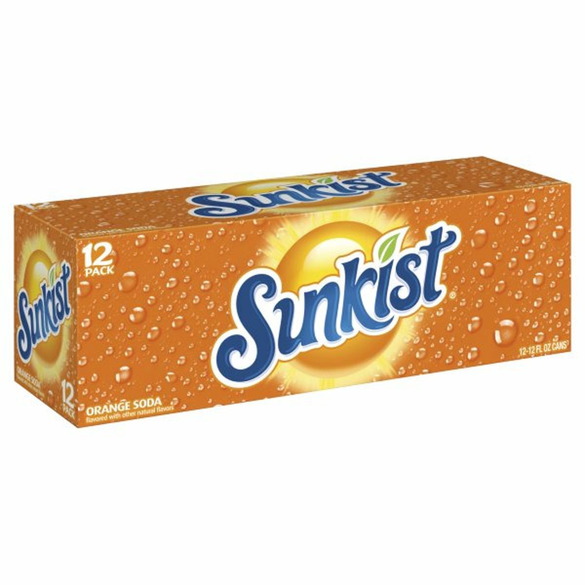 Calories in Sunkist Orange Soda Soda, Orange, 12 Pack