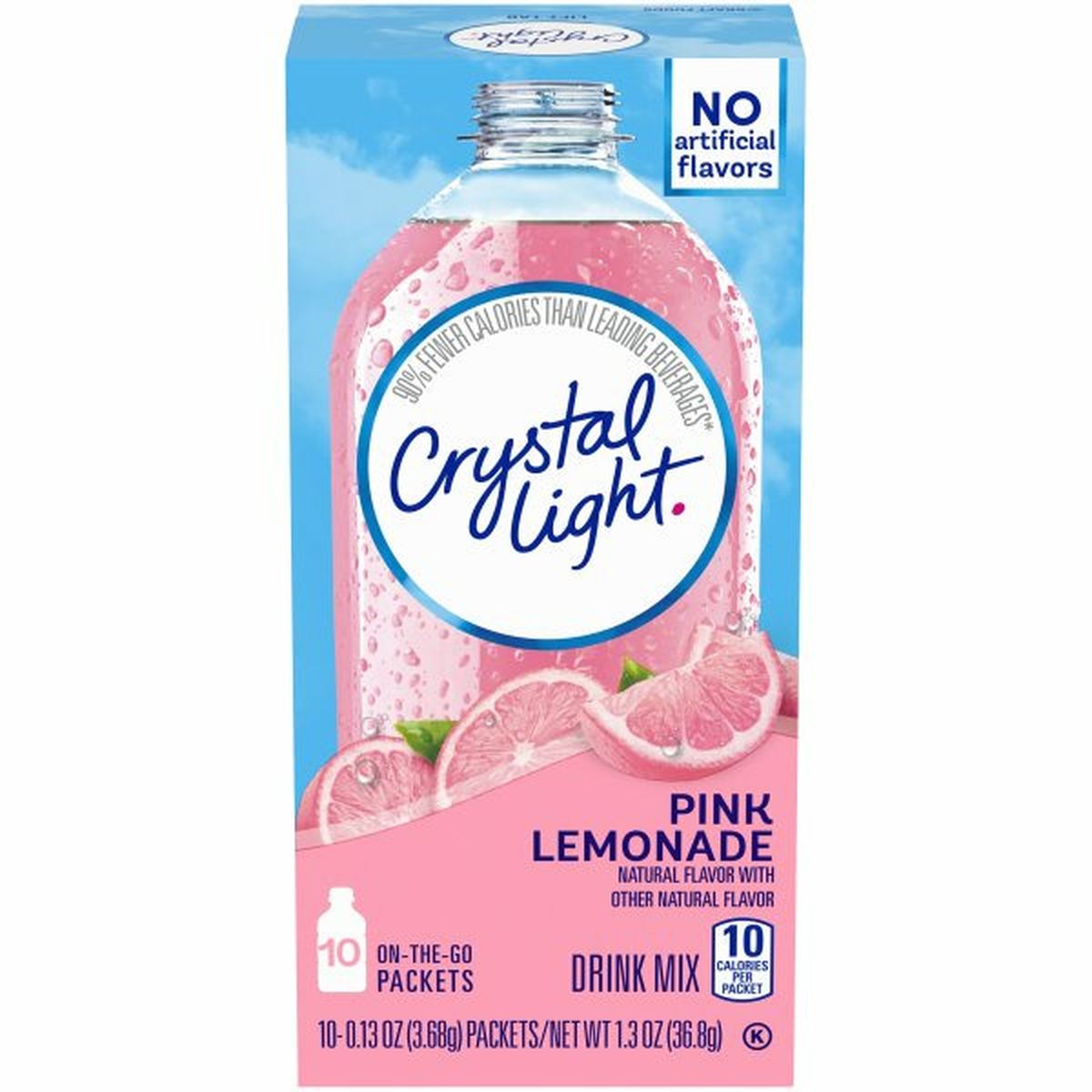 Calories in Crystal Light Pink Lemonade On-The-Go Powdered Drink Mix