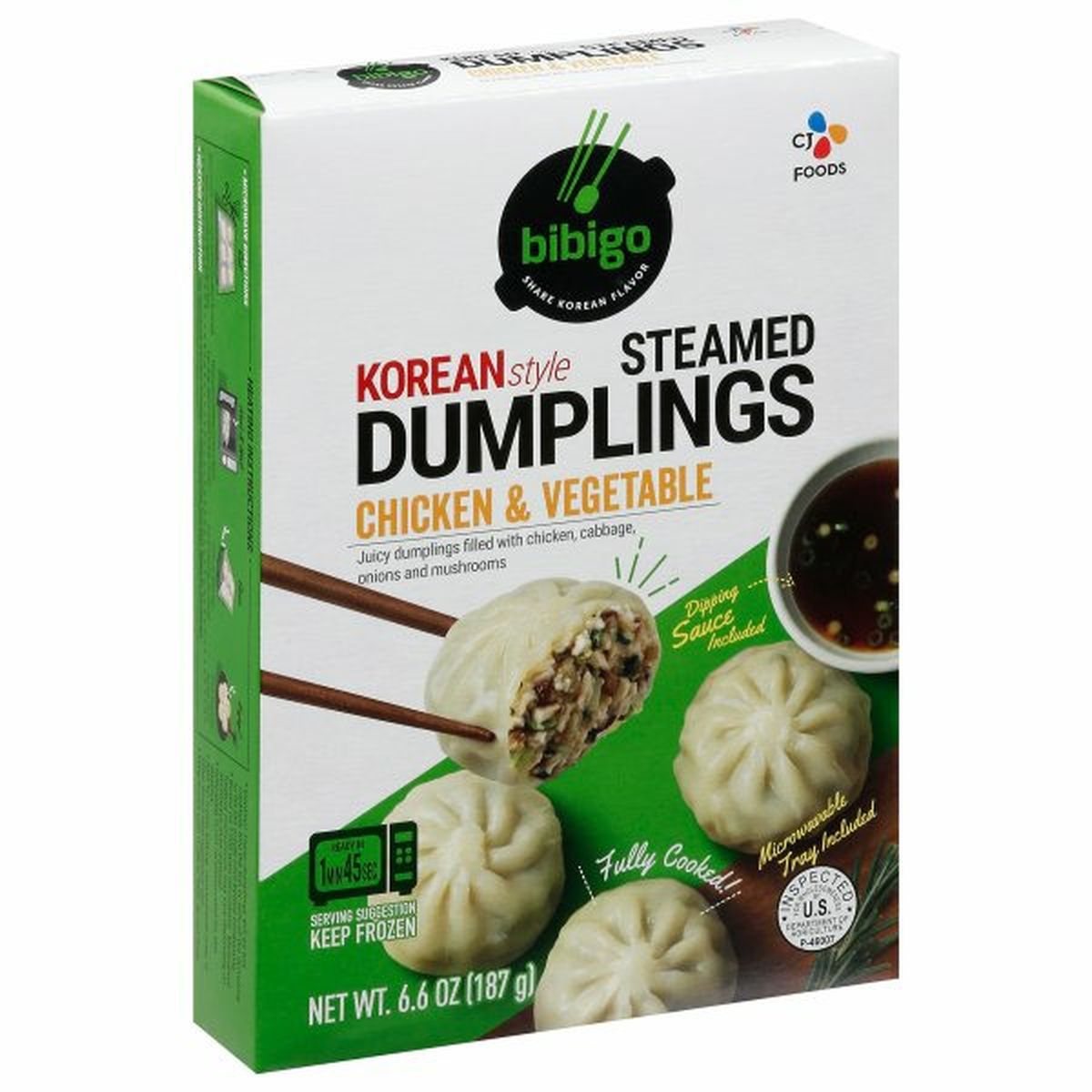 Calories in Bibigo Dumplings, Chicken & Vegetable, Korean Style, Steamed