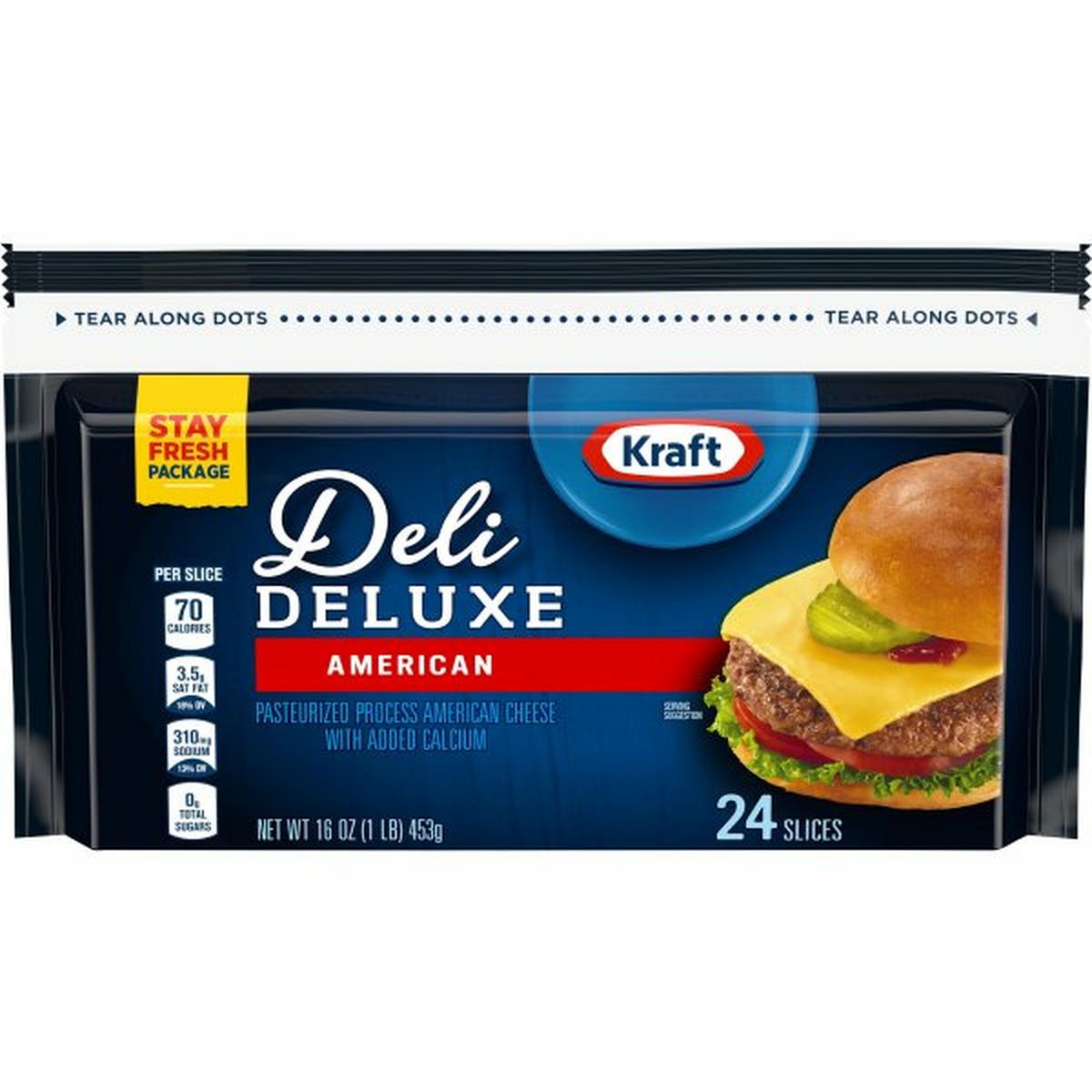 Calories in Kraft Deli Deluxe American Cheese Slices