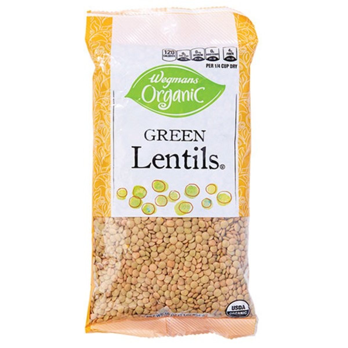 Calories in Wegmans Organic Green Lentils, Dry