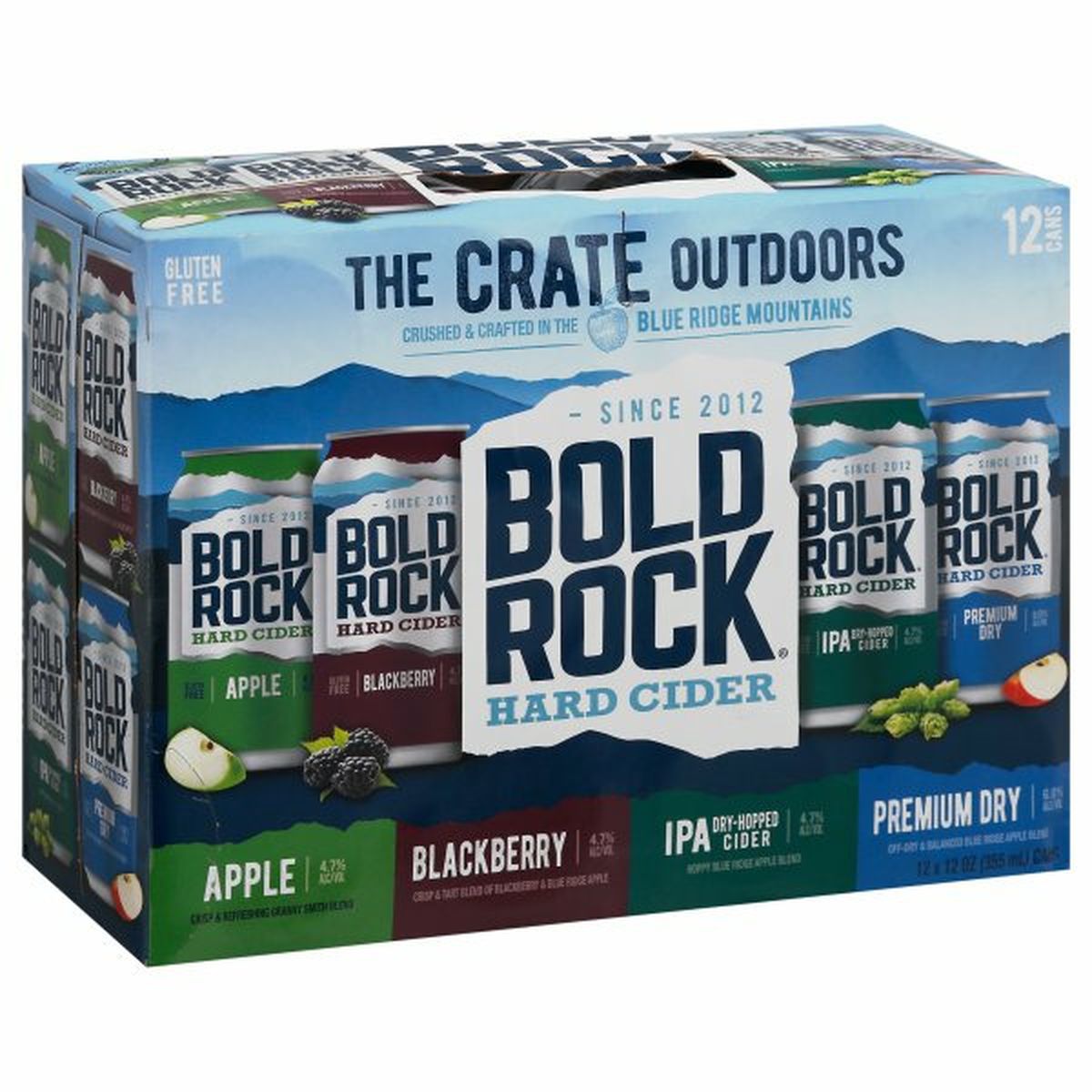 Calories in Bold Rock Variety Pack Hard Cider 12/12 oz cans