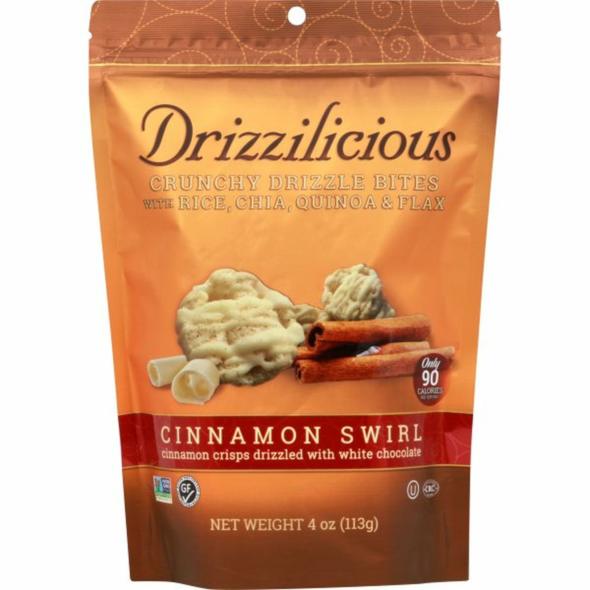 Calories in Drizzilicous Drizzle Bites, Crunchy, Cinnamon Swirl