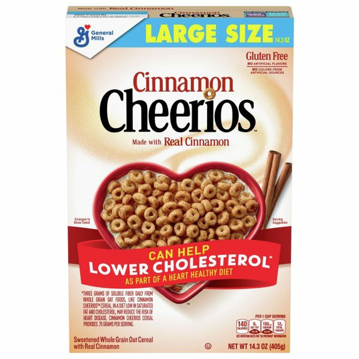 Calories in Cheerios Cereal, Cinnamon, Large Size