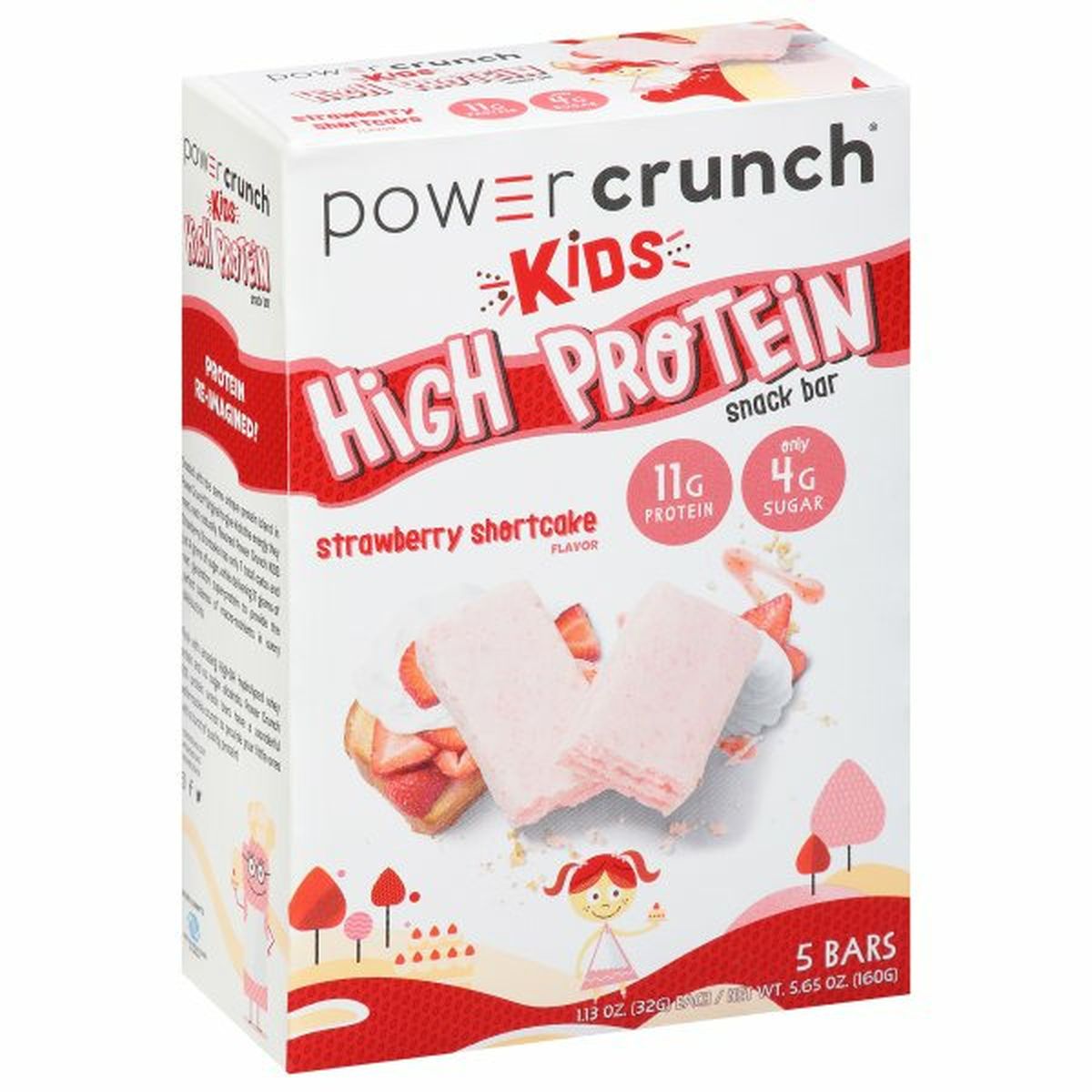 Calories in Power Crunch Snack Bar, High Protein, Strawberry Shortcake Flavor, Kids