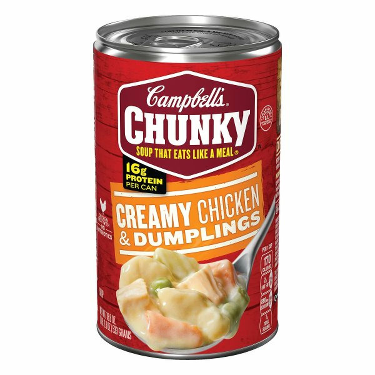 Calories in Campbell'ss Chunkys Soup, Creamy Chicken & Dumplings