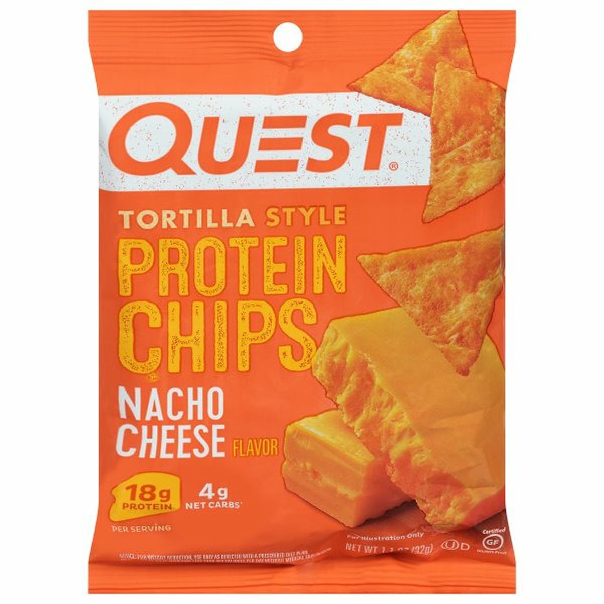 Calories in Quest Protein Chips, Nacho Cheese Flavor, Tortilla Style