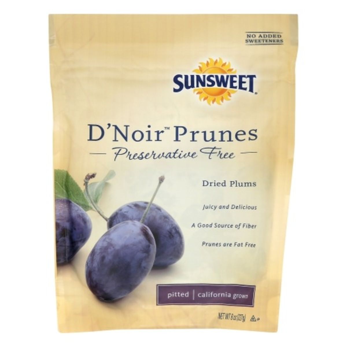 Calories in Sunsweet Prunes, D'Noir, Pitted