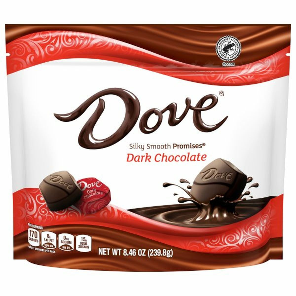 Calories in Dove Silky Smooth Promises Candy, Dark Chocolate