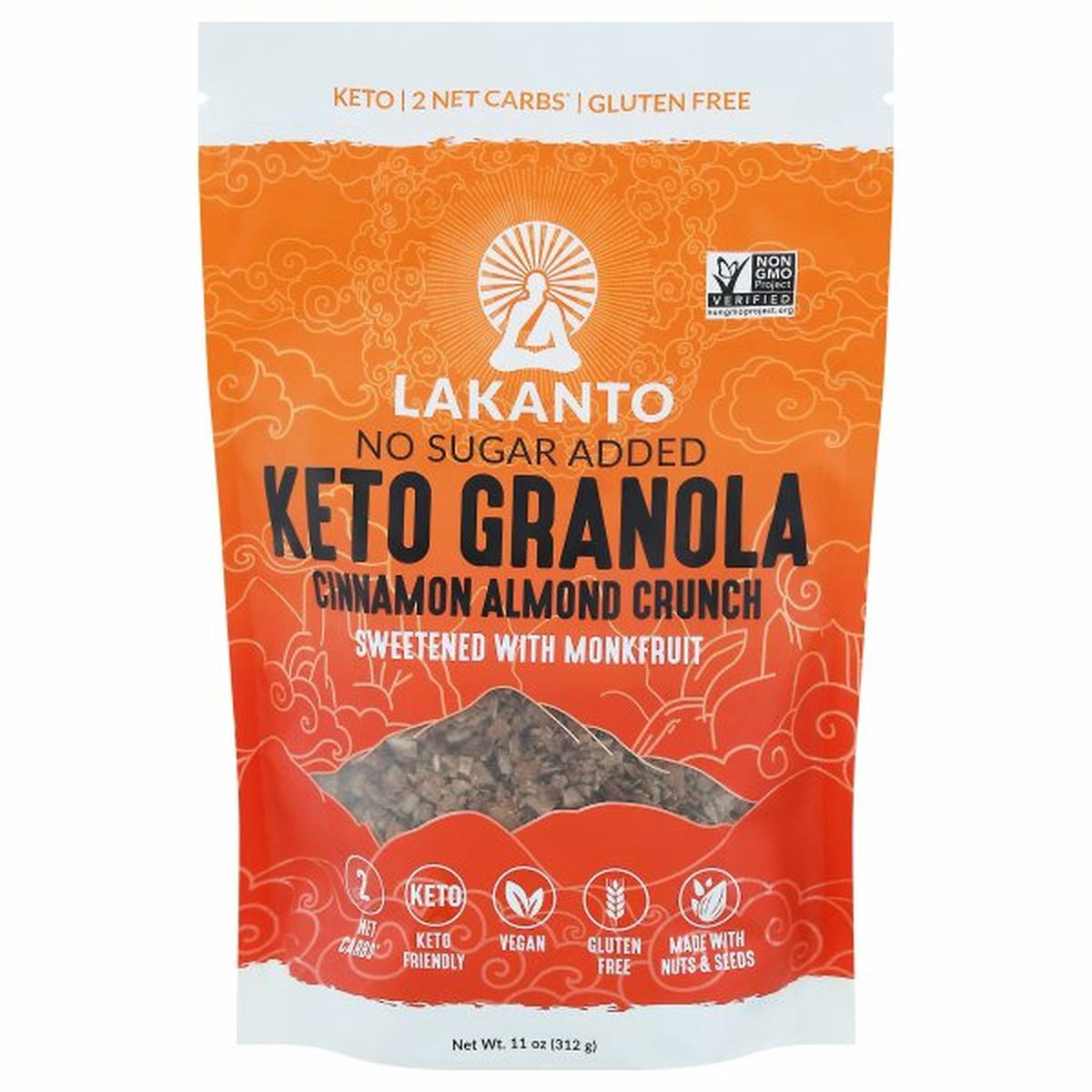 Calories in Lakanto Keto Granola, No Sugar Added, Cinnamon Almond Crunch