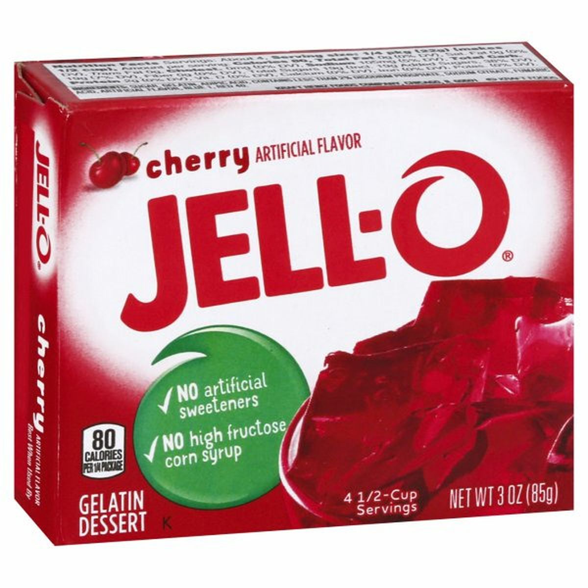 Calories in Jell-O Gelatin Dessert, Cherry