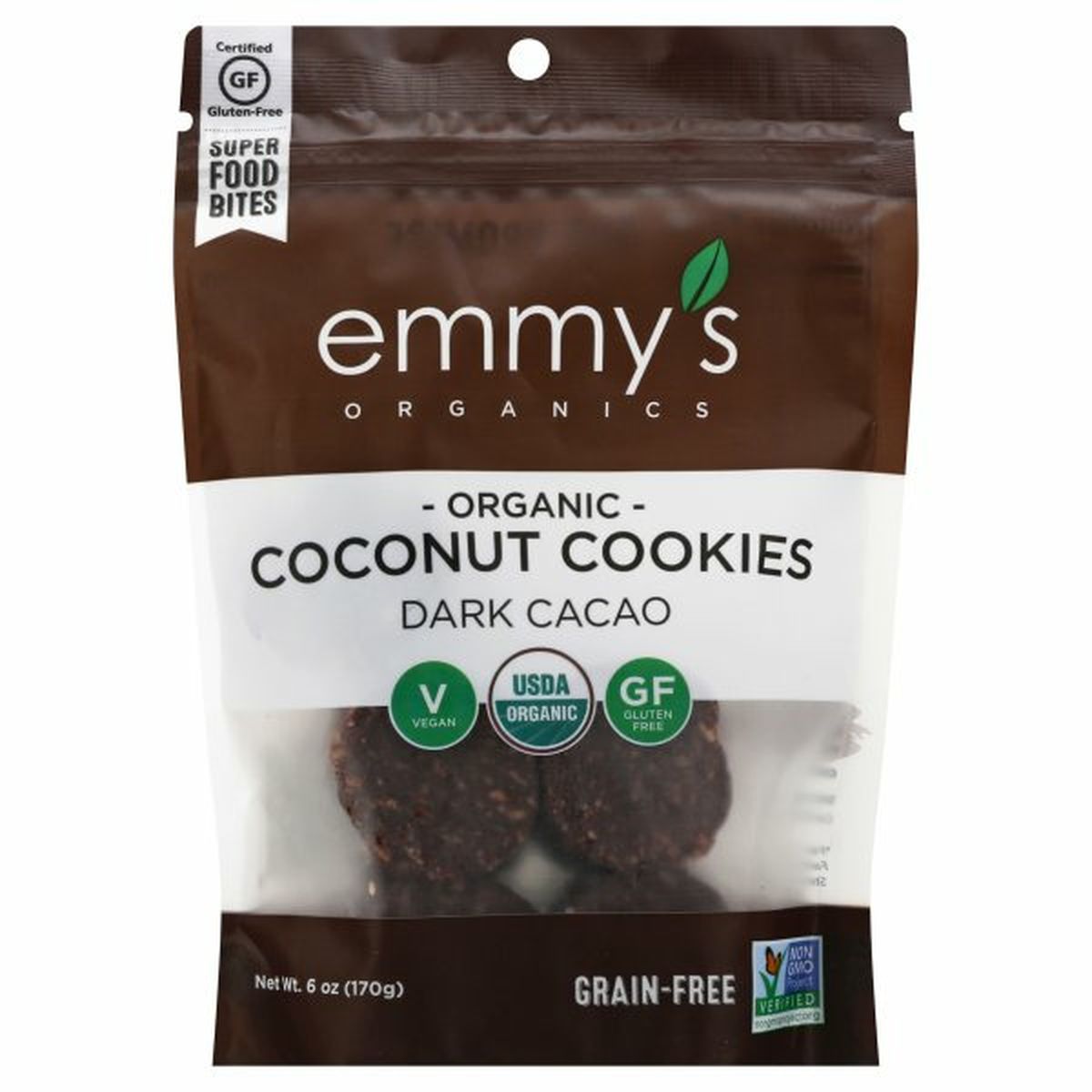 Calories in Emmys Coconut Cookies, Organic, Dark Cacao