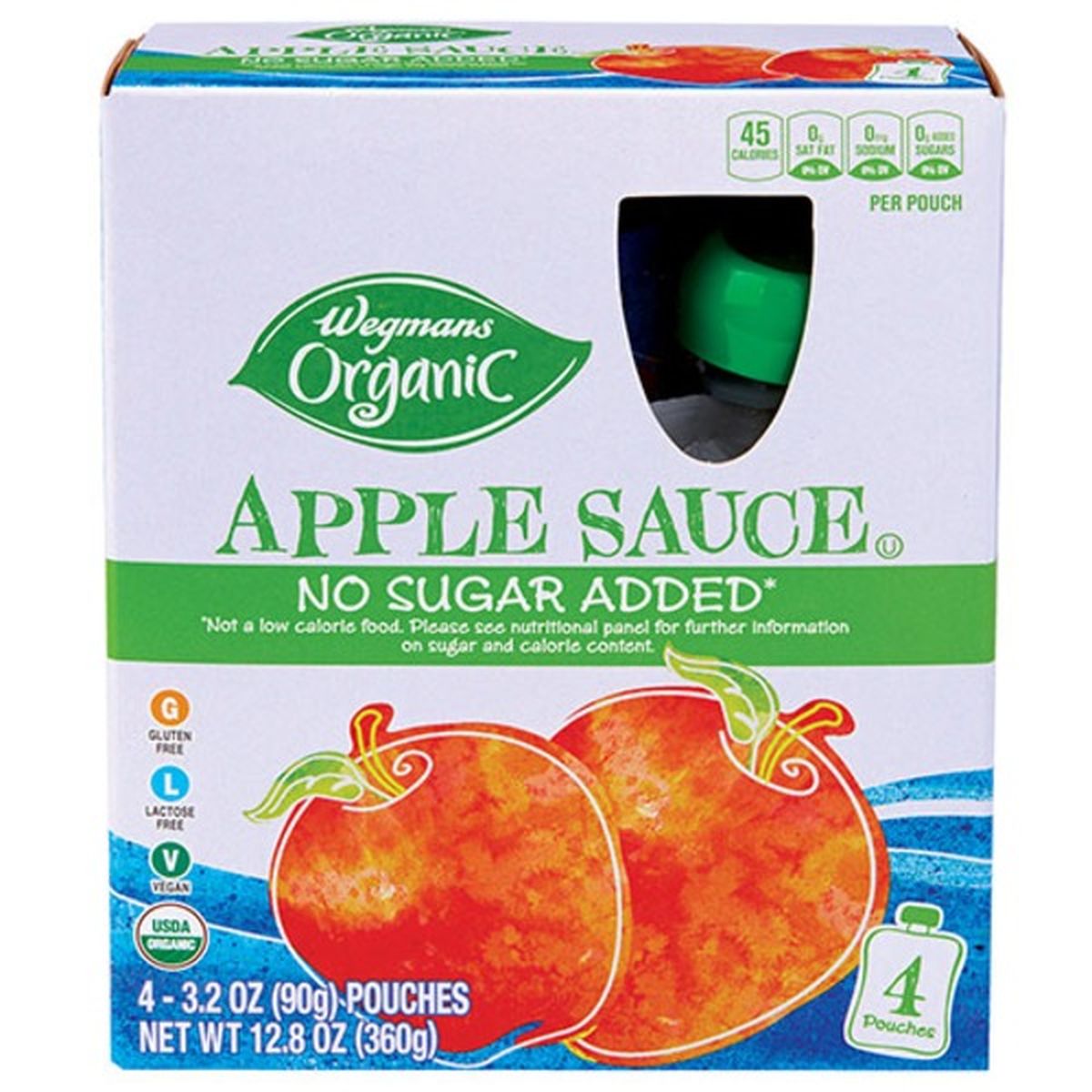 Calories in Wegmans Organic Apple Sauce, 4 PK