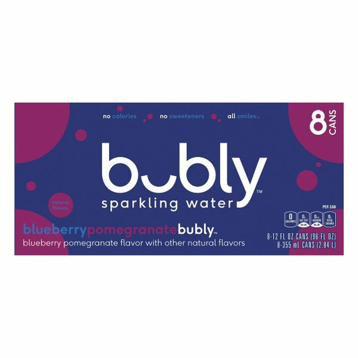 Calories in bubly Sparkling Water, Blueberry Pomegranate