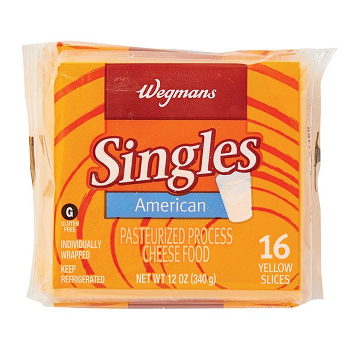 Calories in Wegmans Cheese, Singles, American Yellow