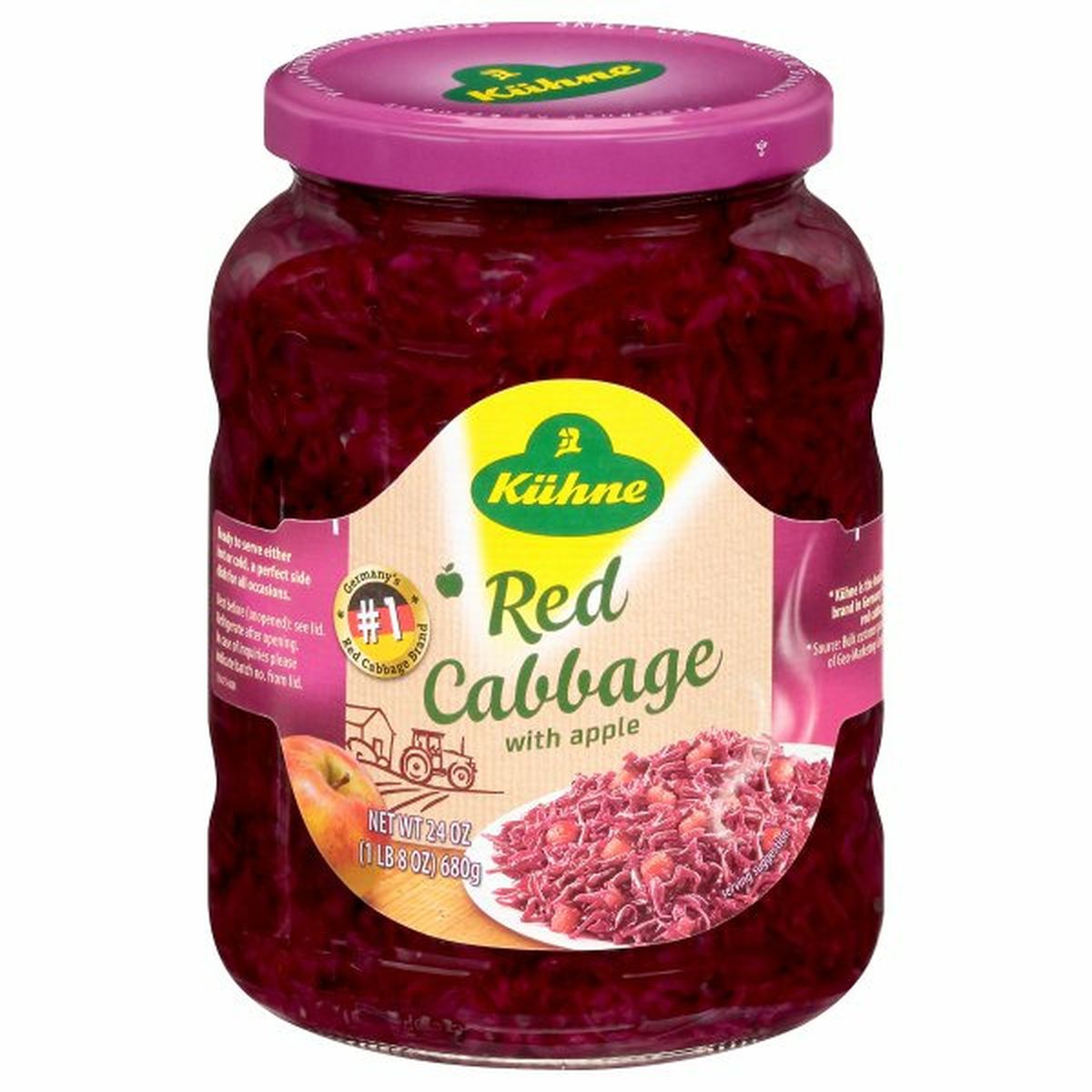 Calories in KÃ¼hne Red Cabbage with Apple