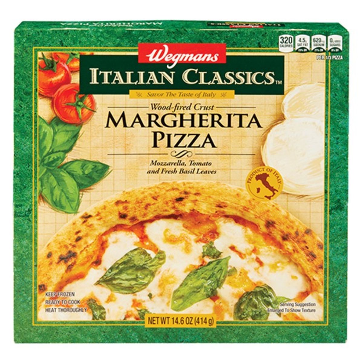 Calories in Wegmans Italian Classics Margherita Pizza, Wood-Fired Crust