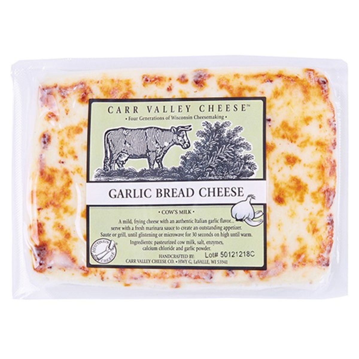Calories in Carr Valley Cheese Garlic Bread Cheese