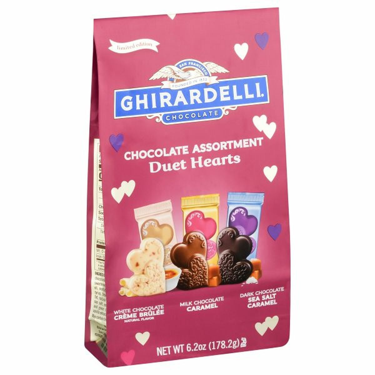 Calories in Ghirardelli Chocolate, Assortment, Duet Hearts, Limited Edition