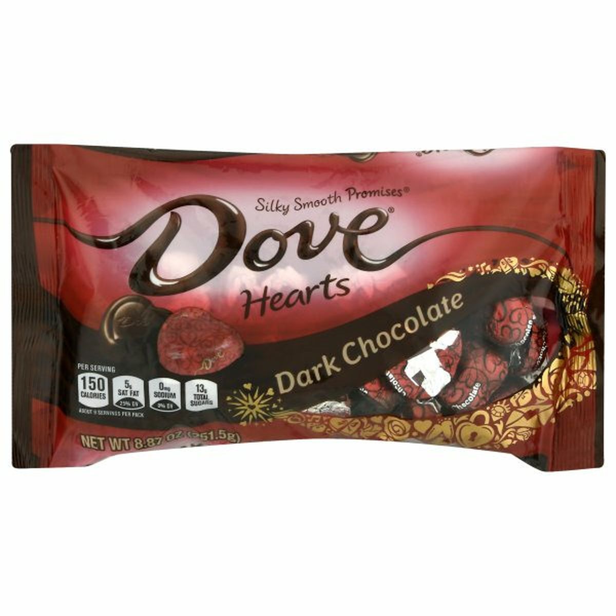 Calories in Dove Dark Chocolate, Hearts