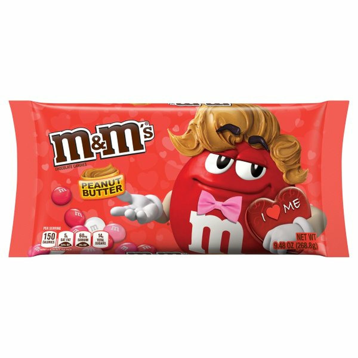 Calories in M&M's Valentine's Peanut Butter Chocolate Candy Bag