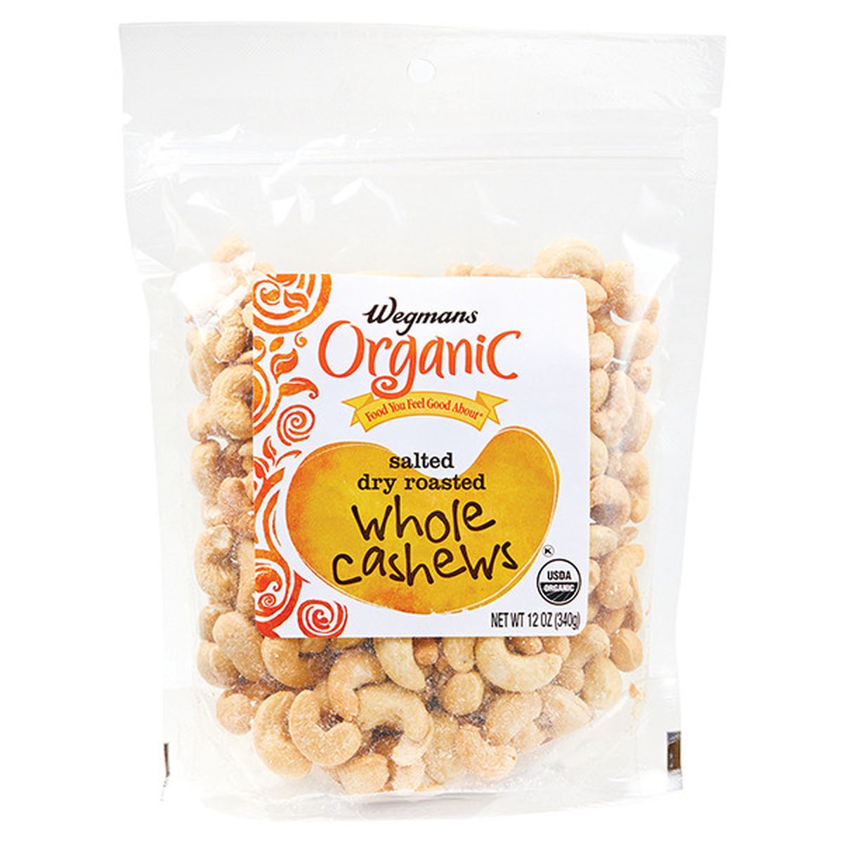 Calories in Wegmans Organic Salted Dry Roasted Whole Cashews
