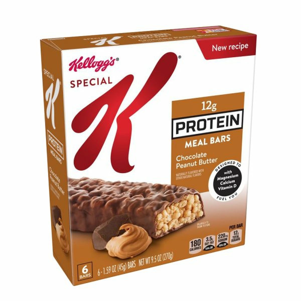 Calories in Kellogg's Special K Bars Protein Meal Bars, Chocolate Peanut Butter