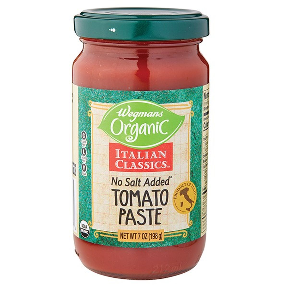 Calories in Wegmans Italian Classics Organic No Salt Added Tomato Paste