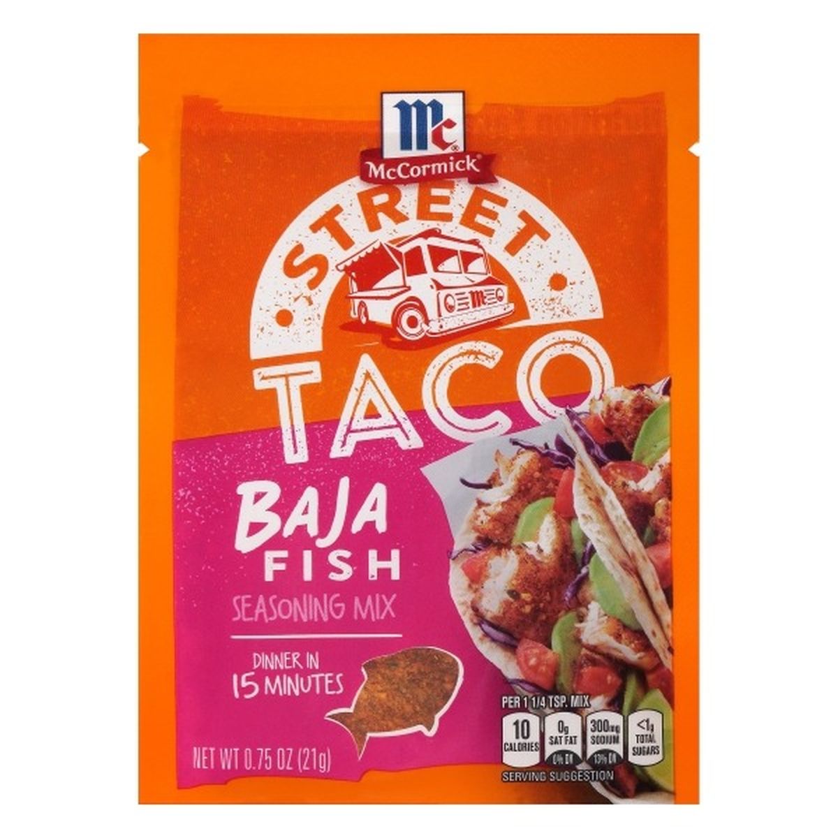 Calories in McCormicks  Street Taco Seasoning Mix, Baja Fish