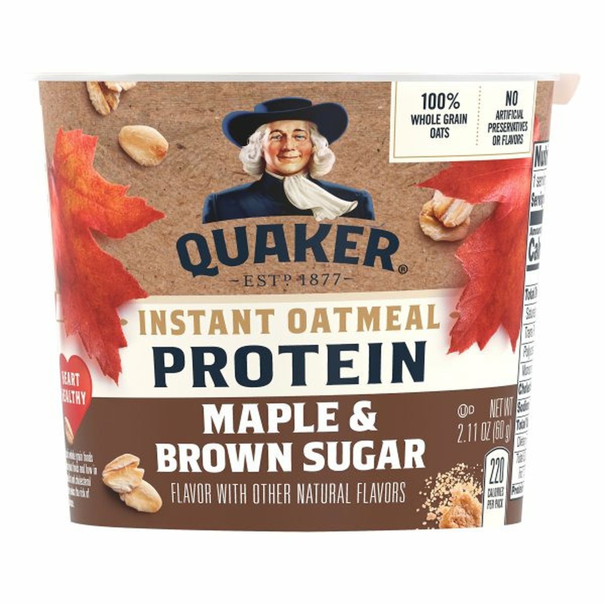 Calories in Quaker Instant Oatmeal, Protein, Maple & Brown Sugar