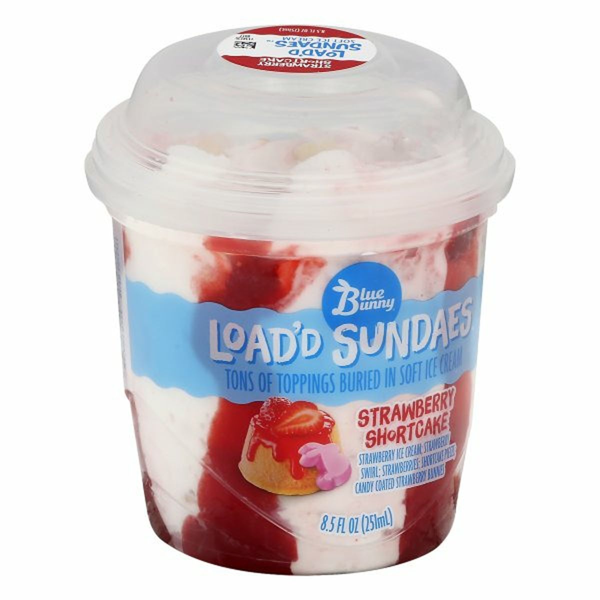 Calories in Blue Bunny Load'd Sundaes, Strawberry Shortcake