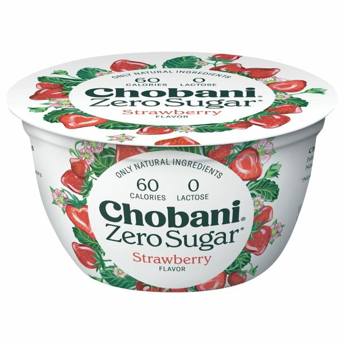 Calories in Chobani Yogurt-Cultured, Zero Sugar, Strawberry Flavor