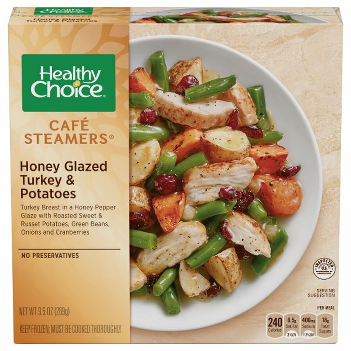 Calories in Healthy Choice Cafe Steamers Honey Glazed Turkey & Potatoes
